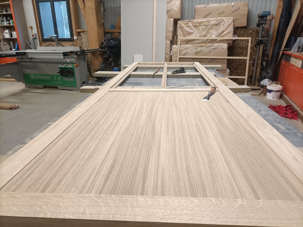 porte chene fabrication atelier bois